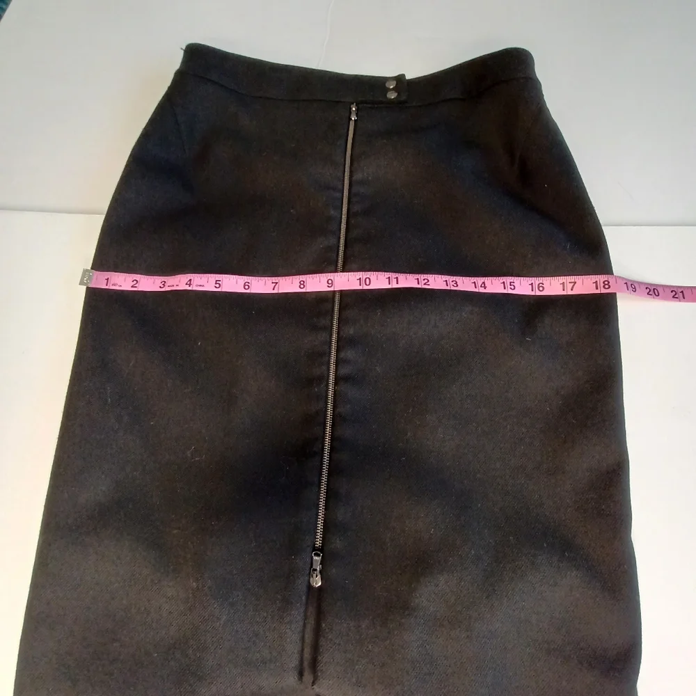 L'Agence Front Zip Pencil Straight Skirt Women's Sz 6 Black Career Minimalist